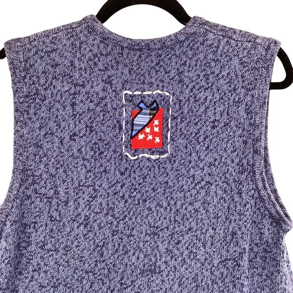 Bobbie Brooks Christmas Holiday Sweater Vest Size Large Snowman & Sleigh - Picture 8 of 10